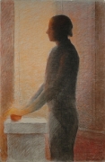 At the Window, 1979, pastel,  by Chaim Koppelman