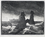 Napoleons on Alligators, 1970,  etching, by Chaim Koppelman